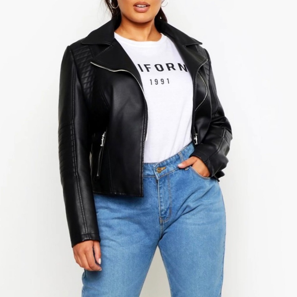 NEW Boohoo faux leather jacket